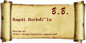 Bagdi Borbála névjegykártya